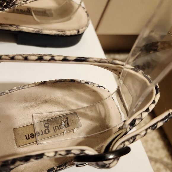 Paul Green Gray Snake Print Leather Slingback Flats Sz.8 US/5 Austria Ret$315 - Picture 4 of 8